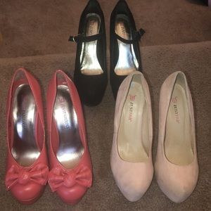Whole Lot of Size 6 JustFab Pumps